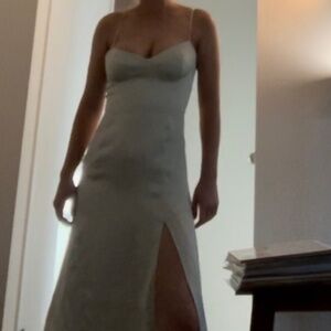 Mint Green Satin Aritzia Midi Dress - Size Small